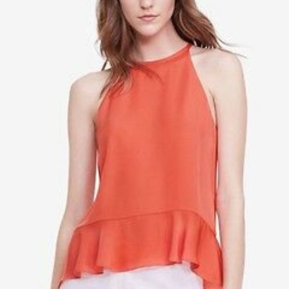 NWT DVF Lizzy  Silk Halter Top CORAL - Picture 1 of 6